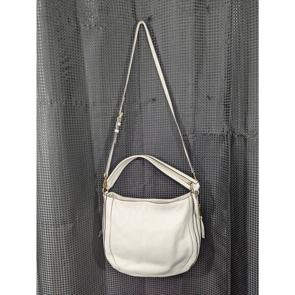 MICHAEL KORS! WHITE GENUINE PEBBLED LEATHER PURSE, HANDBAG, CROSSBODY, BAG! - Picture 5 of 11